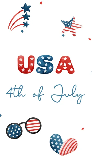 Watercolor 4th July Stickers Screenshots