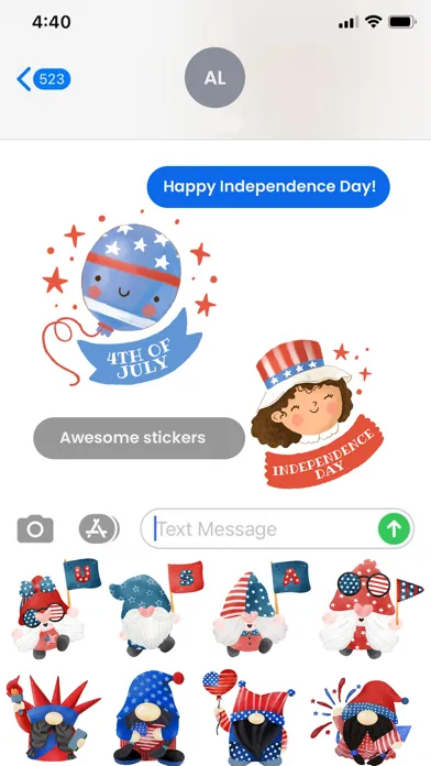 Watercolor 4th July Stickers Screenshots