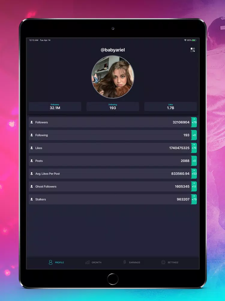 Tik Metrics - Likes & Fans iPad  Screenshots