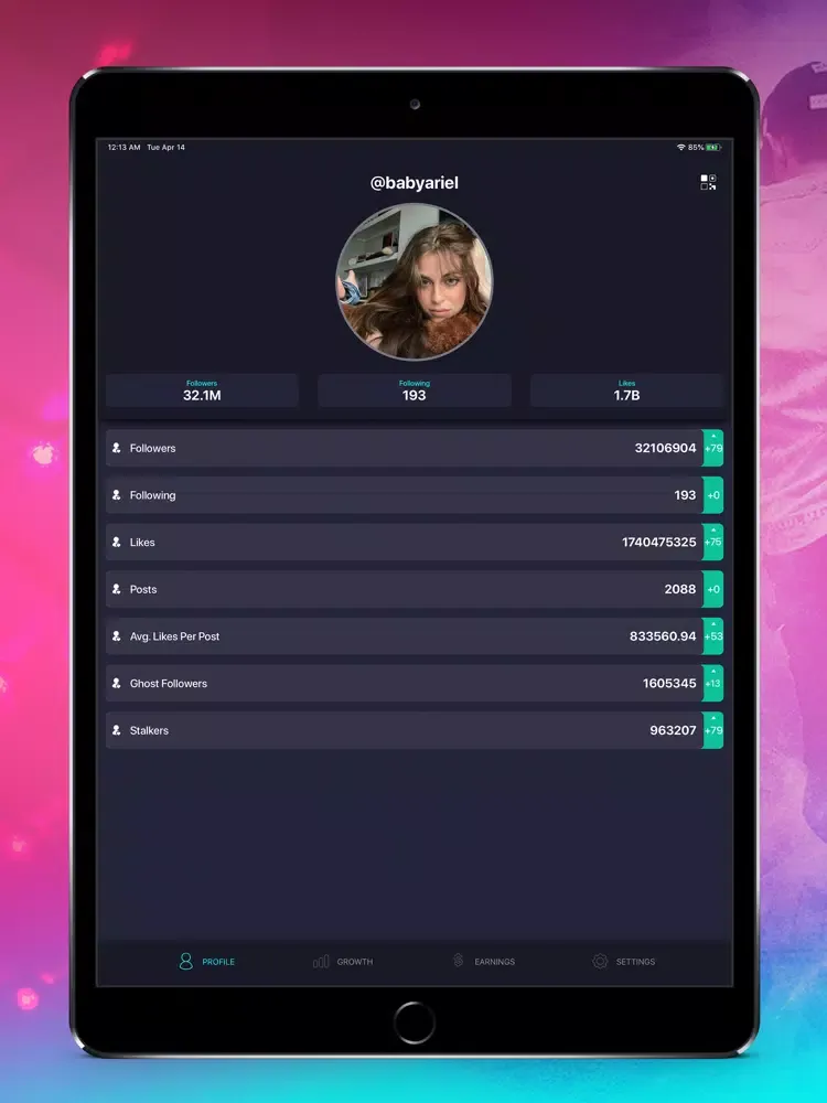 ภาพหน้าจอของ Tik Metrics - Likes & Fans iPad 