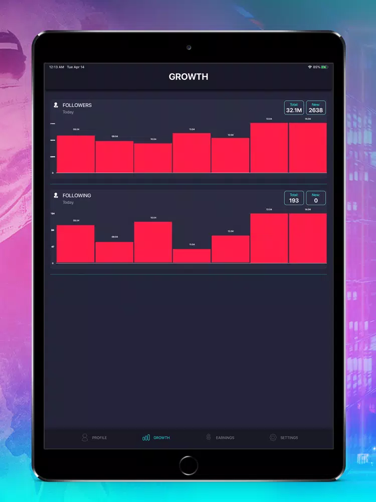 Tik Metrics - Likes & Fans iPad  Screenshots