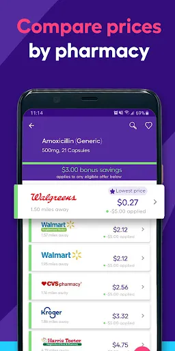 Tangkapan skrin SingleCare - Rx Coupons