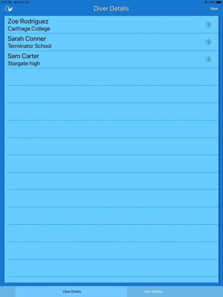 Ảnh chụp màn hình của Score My Dive iPad 