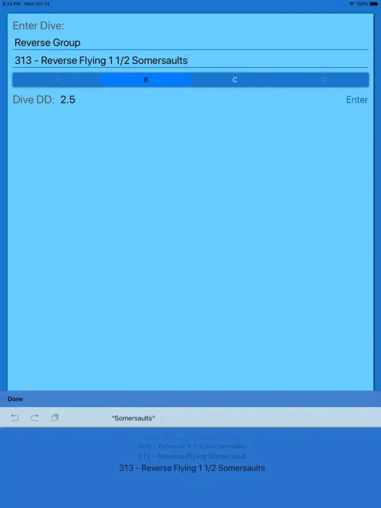 Ảnh chụp màn hình của Score My Dive iPad 