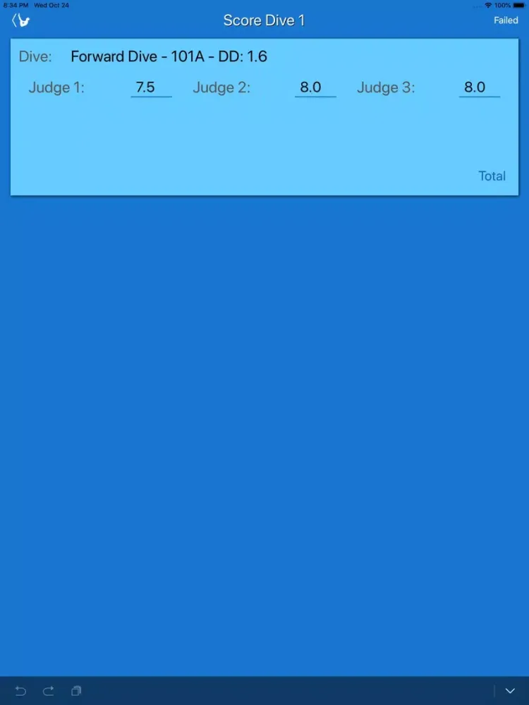 Ảnh chụp màn hình của Score My Dive iPad 