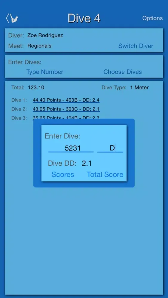 Ảnh chụp màn hình của Score My Dive