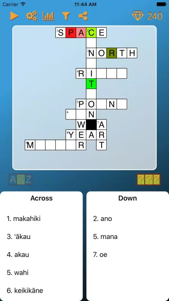 ภาพหน้าจอของ World Cross Word Hawaiian