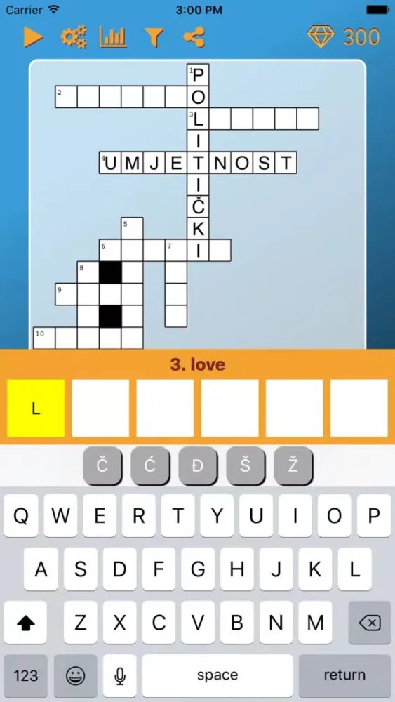 Tangkapan layar World Cross Word Croatian