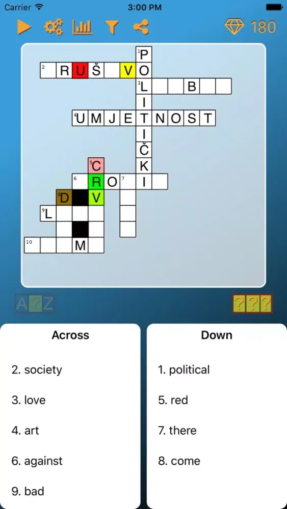 Tangkapan layar World Cross Word Croatian