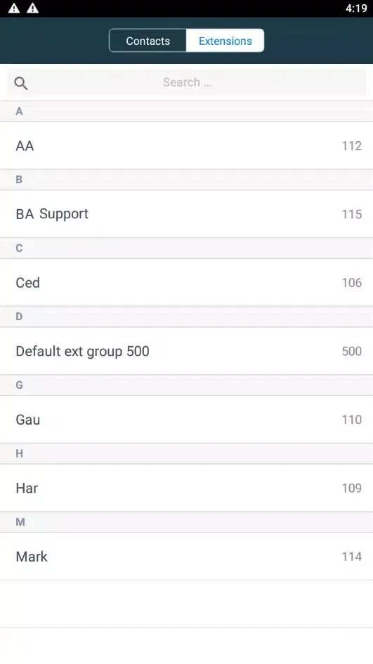 Zrzuty ekranu Bizvoice UC 2.0