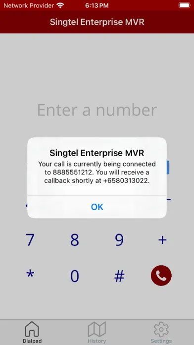 Ảnh chụp màn hình của Singtel Enterprise MVR