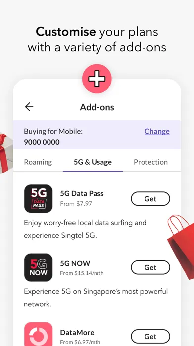 Ảnh chụp màn hình của My Singtel app