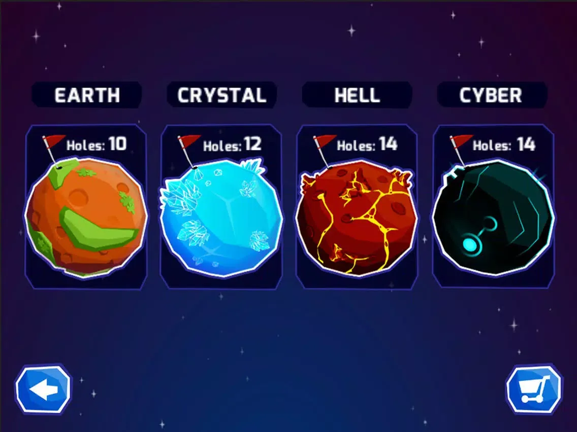 Tangkapan skrin Space Golf Galaxy iPad 