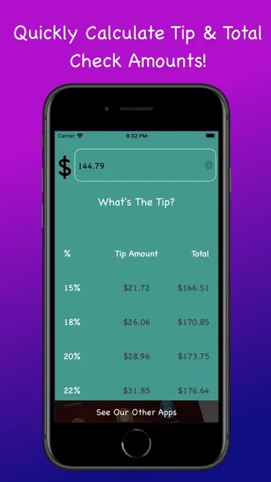 Whats the tip? Calculator Screenshots
