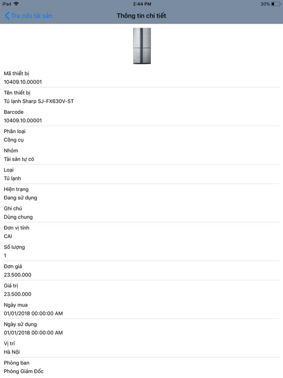 Captures d'écran de Quản lý tài sản | SINNOVA-EAM iPad 