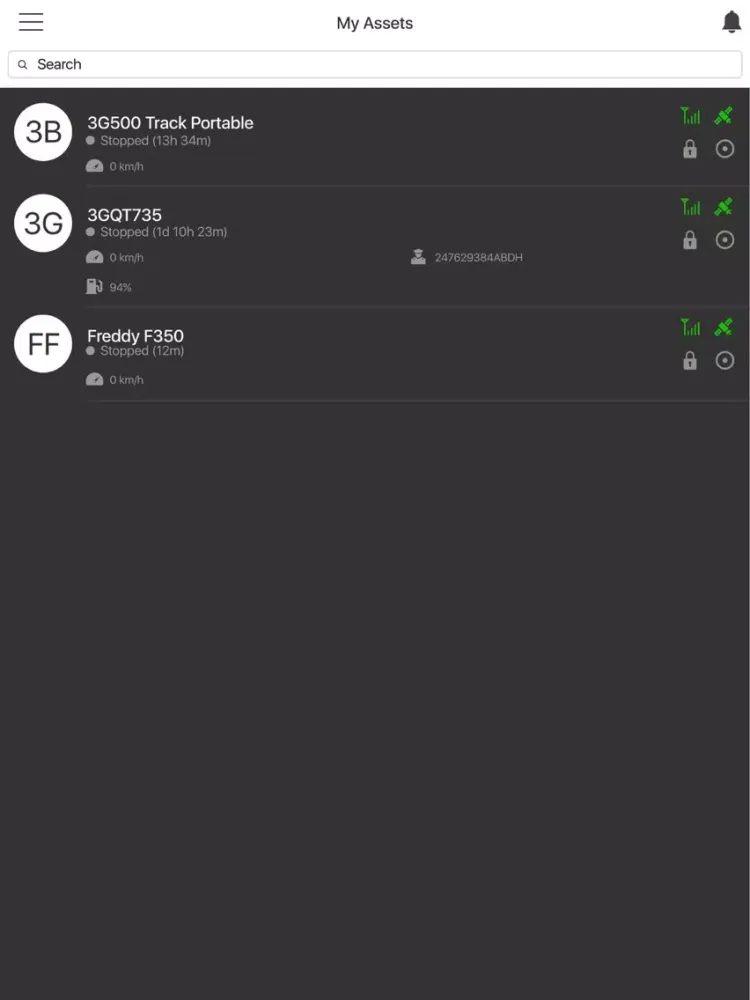 Capturas de tela do QuikTrak iPad 