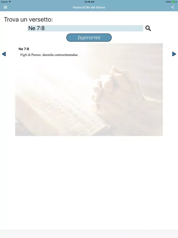 تصاویر Parola di Dio del Giorno Sacra Bibbia Italiana iPad 