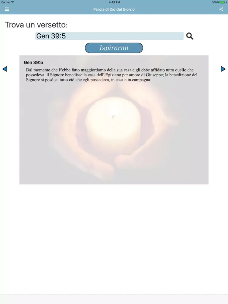 Tangkapan skrin Parola di Dio del Giorno Bibbia Nuova Riveduta iPad 