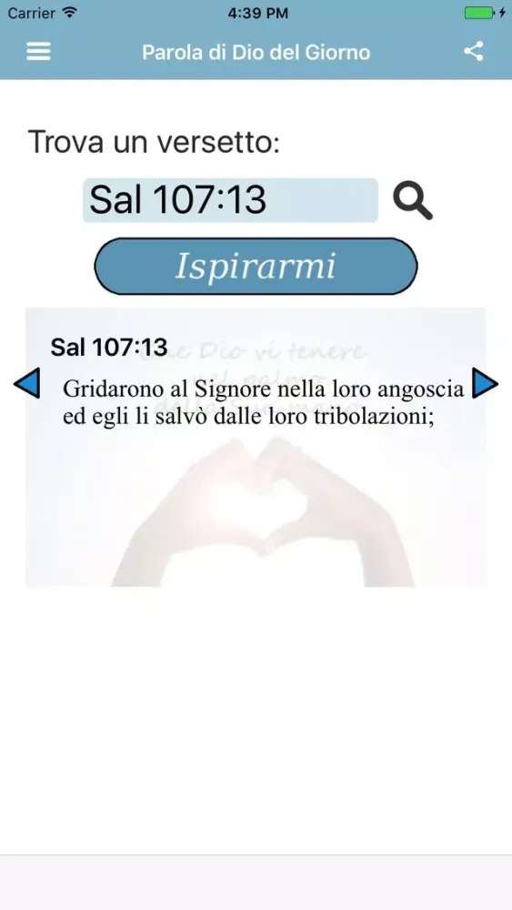 Tangkapan skrin Parola di Dio del Giorno Bibbia Nuova Riveduta