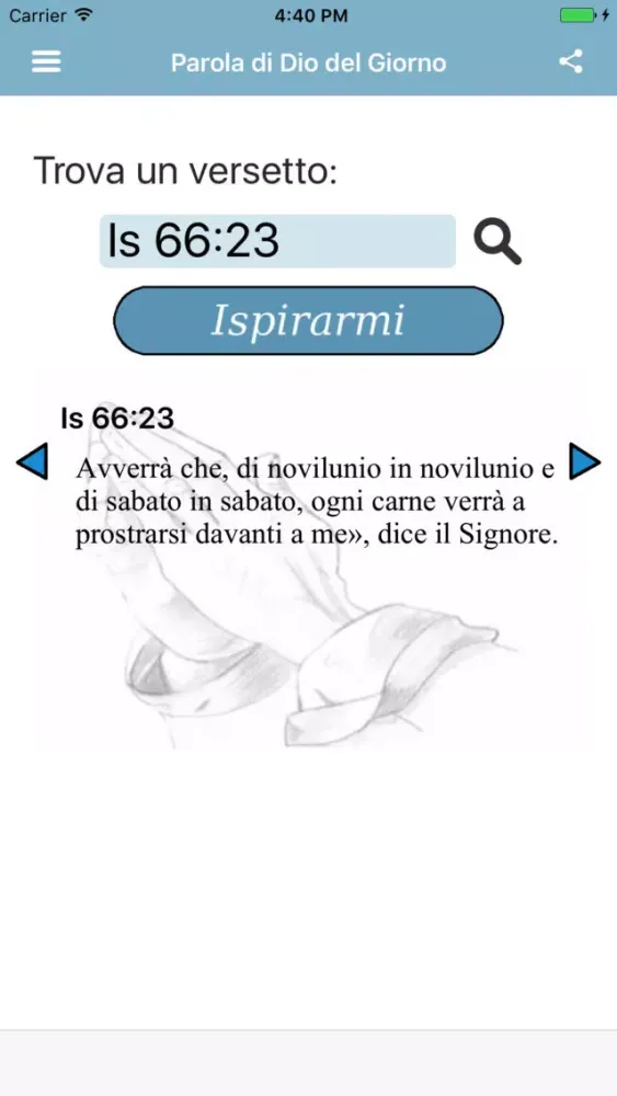 Tangkapan skrin Parola di Dio del Giorno Bibbia Nuova Riveduta