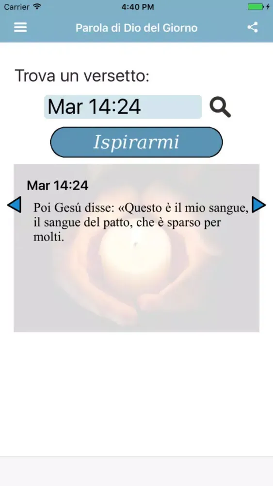 Tangkapan skrin Parola di Dio del Giorno Bibbia Nuova Riveduta