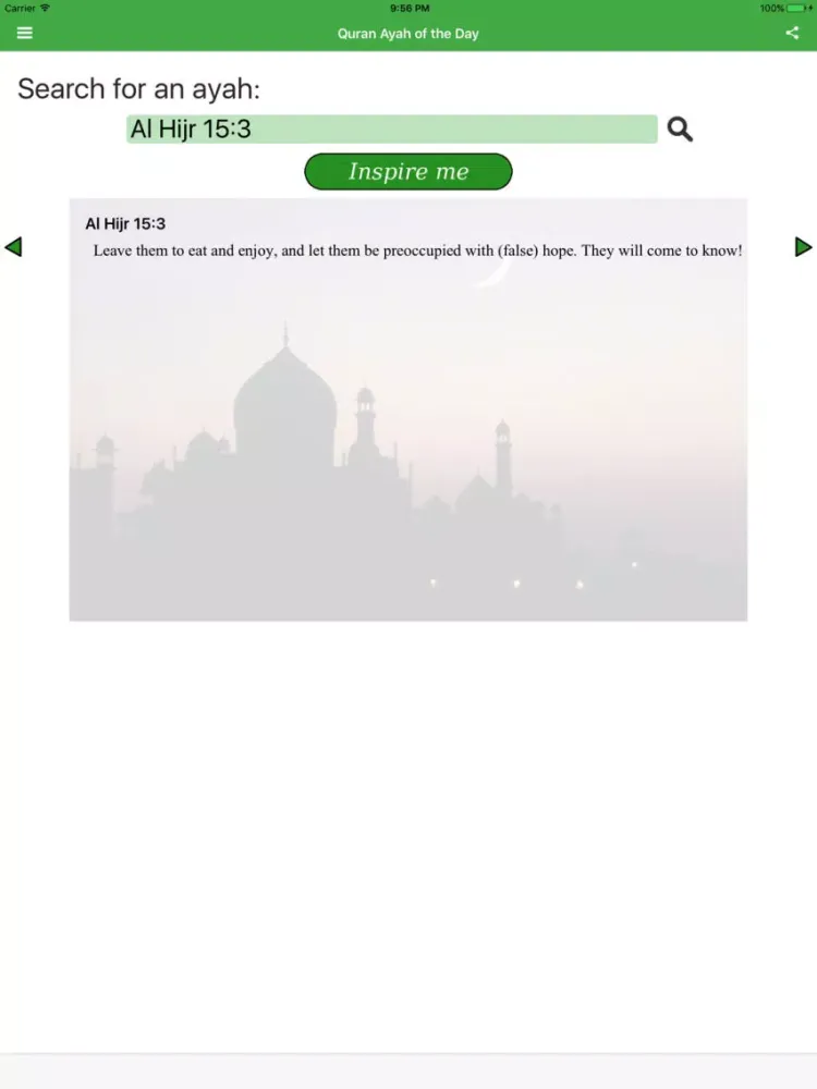 Quran Ayah of the Day (Hilali-Khan translation) iPad  স্ক্রিনশট