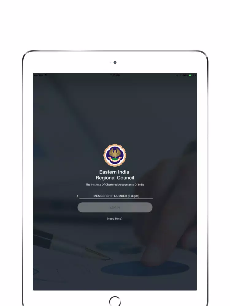 Ảnh chụp màn hình của EIRC of ICAI iPad 