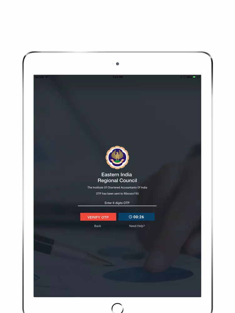 Ảnh chụp màn hình của EIRC of ICAI iPad 