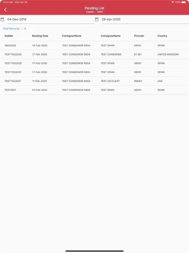 Express Parcel iPad  Screenshots
