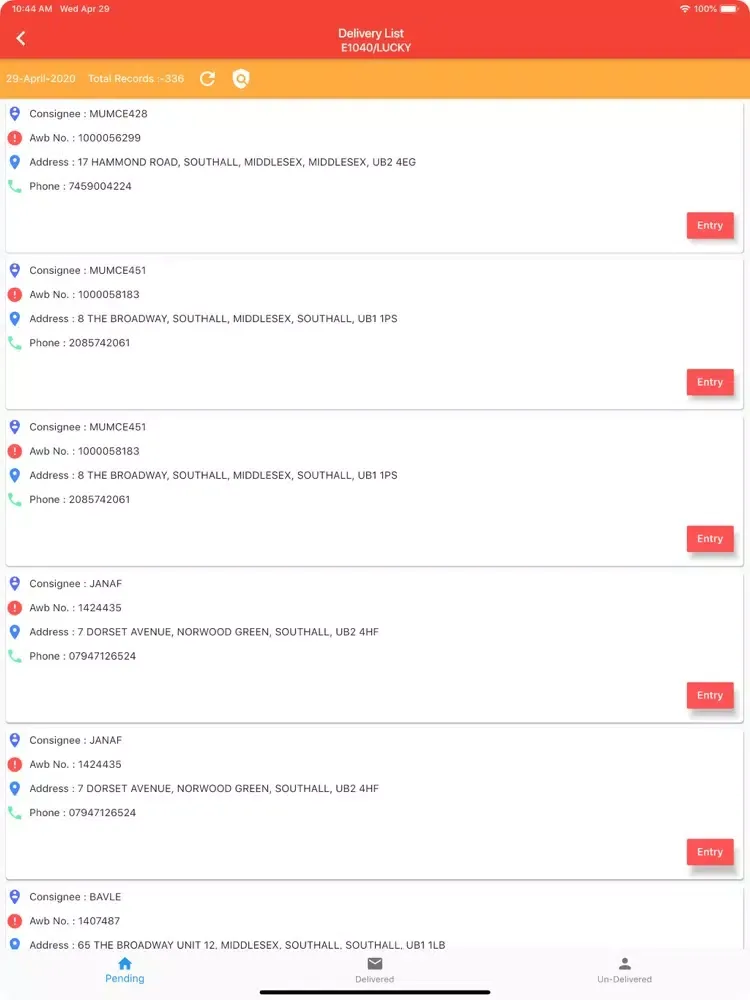 Express Parcel iPad  Screenshots