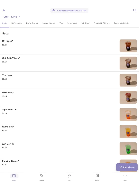 Ảnh chụp màn hình của Sip'n Specialty Drinks iPad 