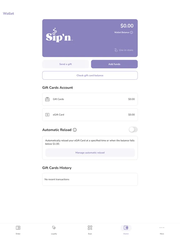 Ảnh chụp màn hình của Sip'n Specialty Drinks iPad 