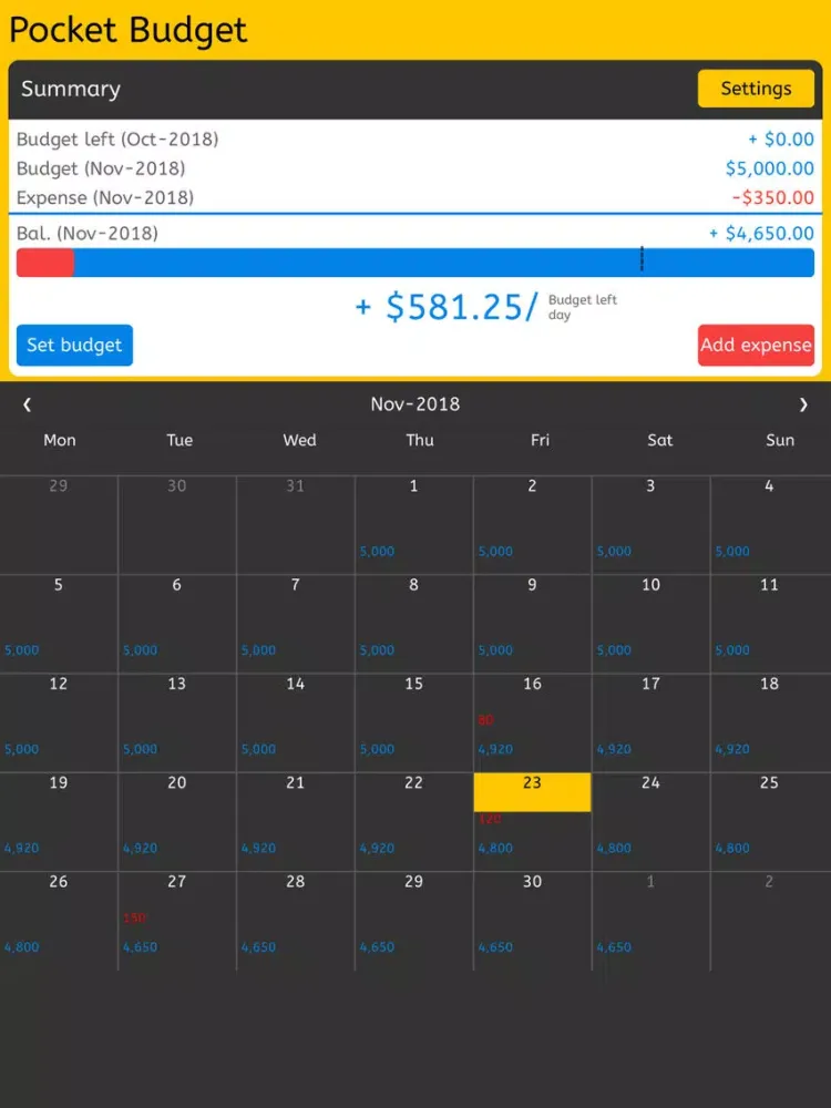 Tangkapan skrin Pocket Budget Tracker Lite iPad 