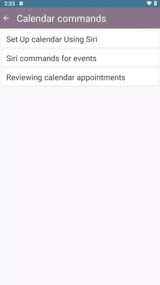 Capturas de pantalla de Commands Assistant Guide