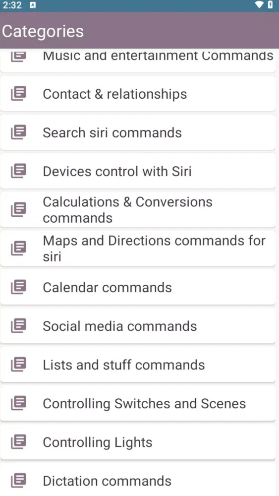 Capturas de pantalla de Commands Assistant Guide