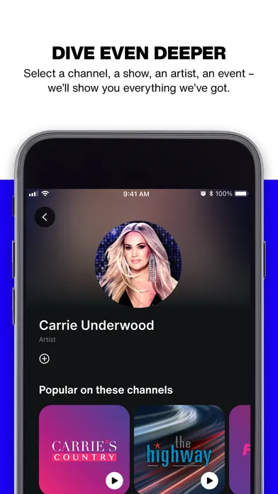 Tangkapan layar SiriusXM: Music, Sports & News