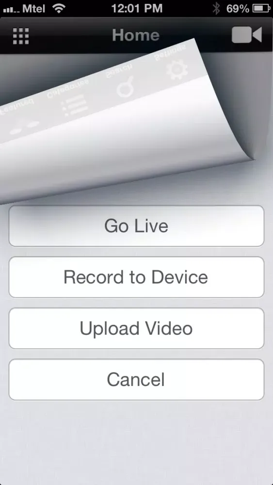 Tangkapan layar LiveStream - stream your video live