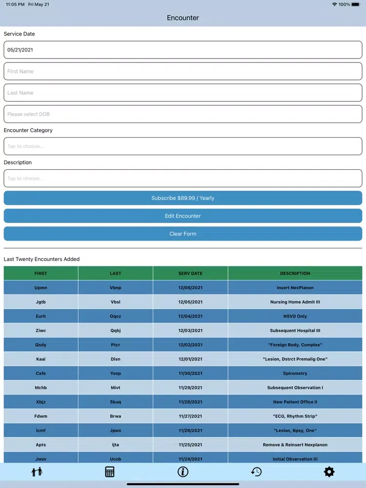 myPatient Encounter Tracker-FM iPad  スクリーンショット