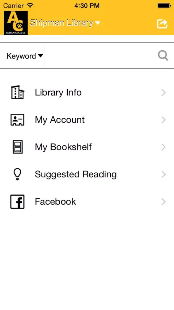 Tangkapan skrin AC Library