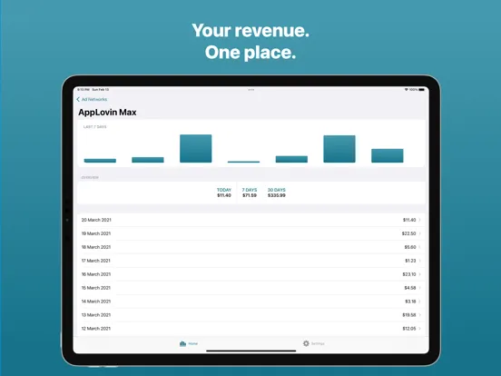 Ảnh chụp màn hình của Reporting - Ad Network Reports iPad 