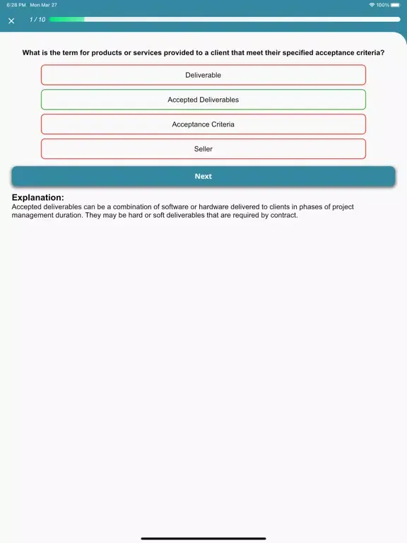 ภาพหน้าจอของ CAPMprep - CAPM Study Tool iPad 