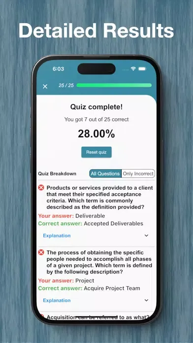ภาพหน้าจอของ CAPMprep - CAPM Study Tool