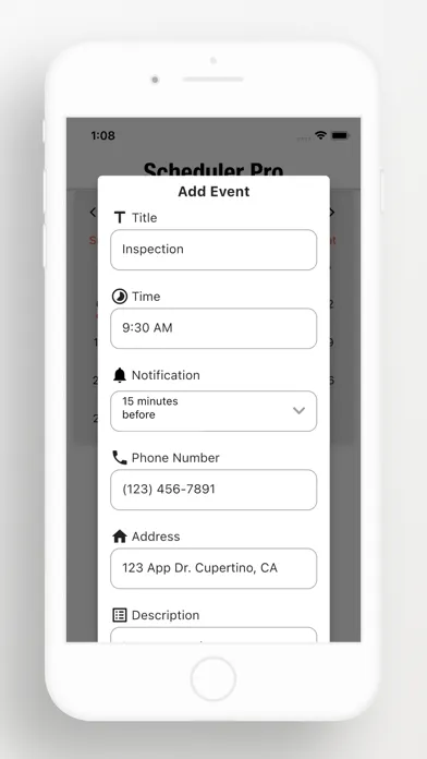 Tangkapan layar Work SchedulerPro