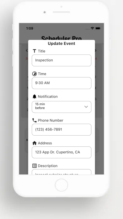 Tangkapan layar Work SchedulerPro