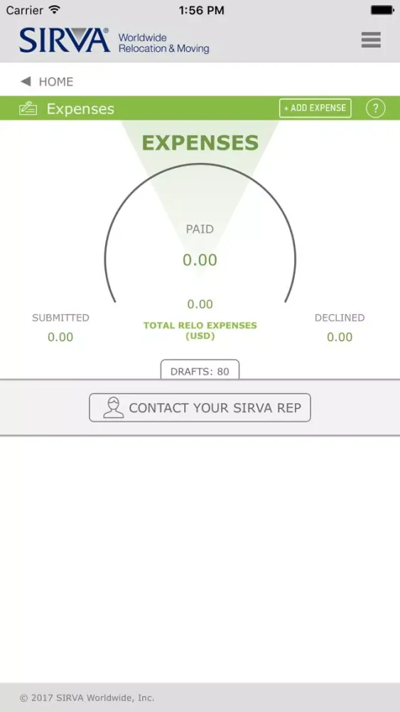 Tangkapan layar SIRVA Connect