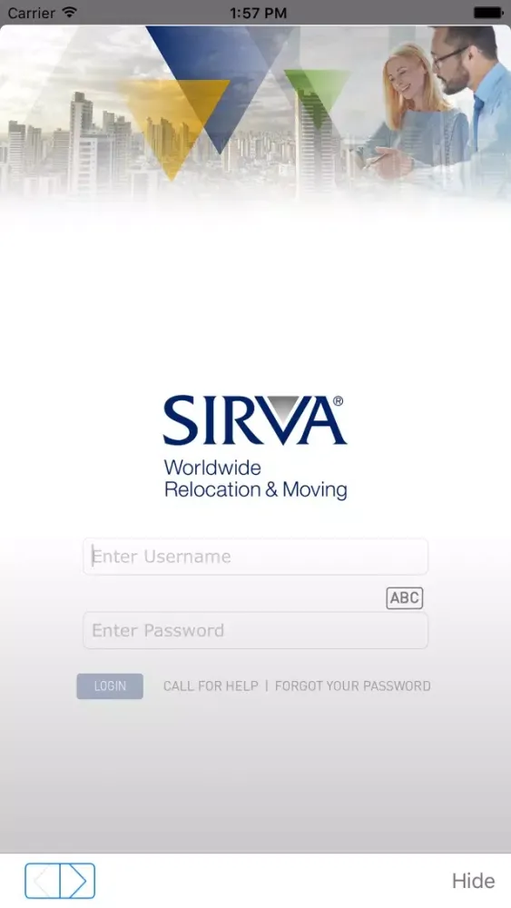 Tangkapan layar SIRVA Connect