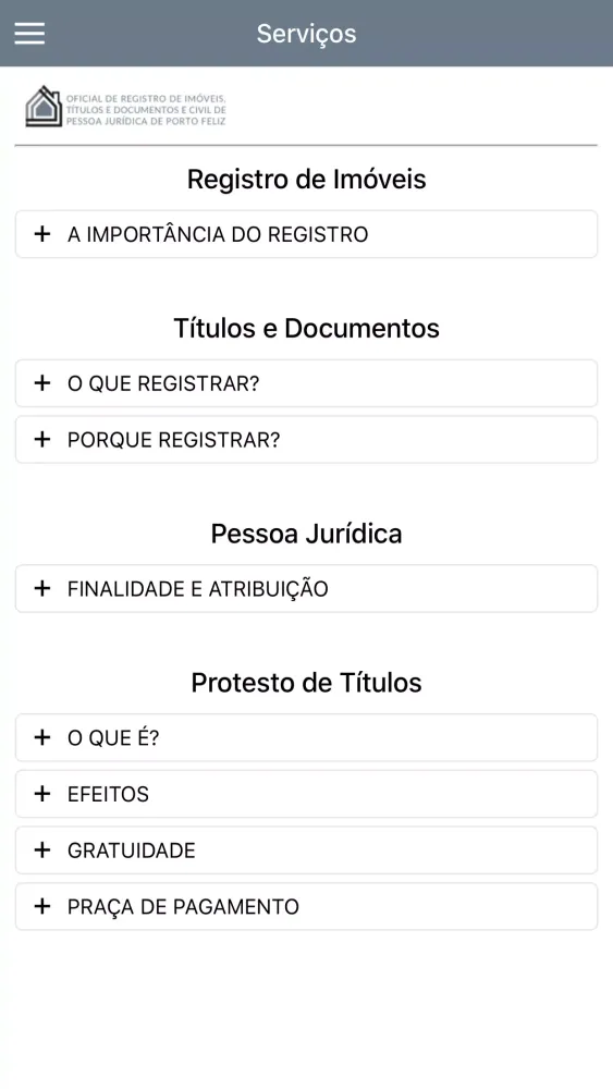 Cartório de Porto Feliz Screenshots