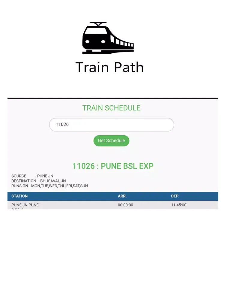 صور Indian Railways Train Schedule iPad 