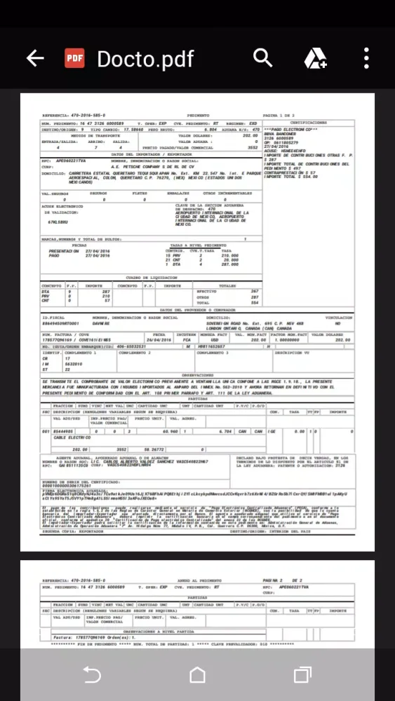 Captures d'écran de Consulta pedimentos SIPED
