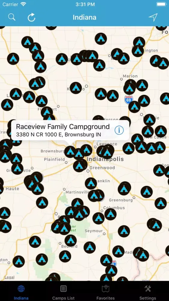 Indiana – Campgrounds RV Parks سکرین شاٹس